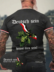 Herren Deutsch Sein Heisst Treu Sein bedrucktes Kurzarm-T-Shirt zartstils