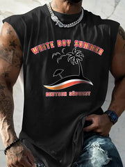 Herren Weißer Junge Sommer bedruckte Weste zartstils