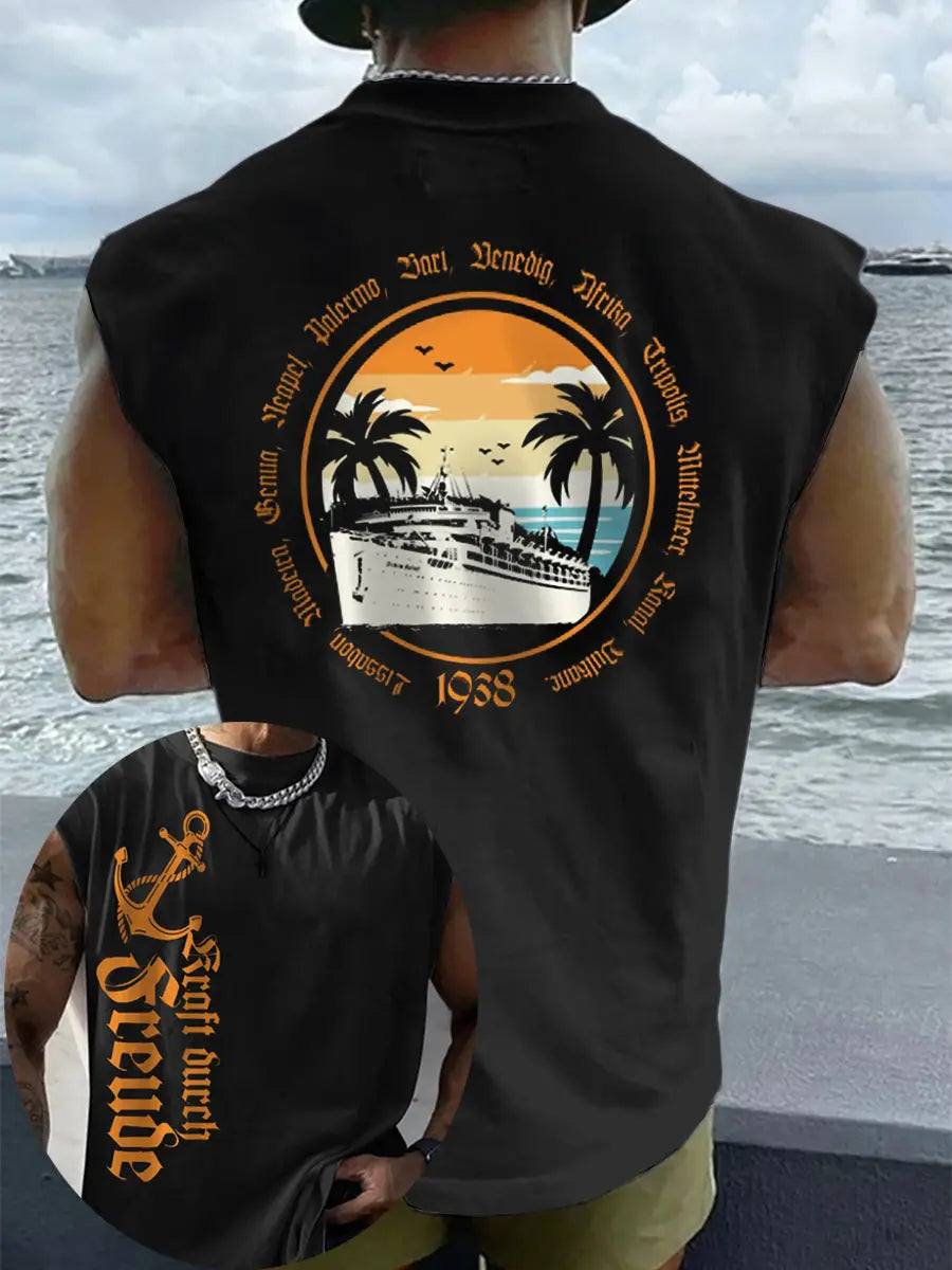 Herren Weißer Junge Sommer bedruckte Weste zartstils