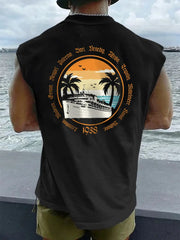 Herren Weißer Junge Sommer bedruckte Weste zartstils