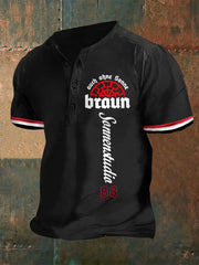 Männer Auch ohne Sonne Braun 88 bedrucktes Kurzarm-T-Shirt zartstils