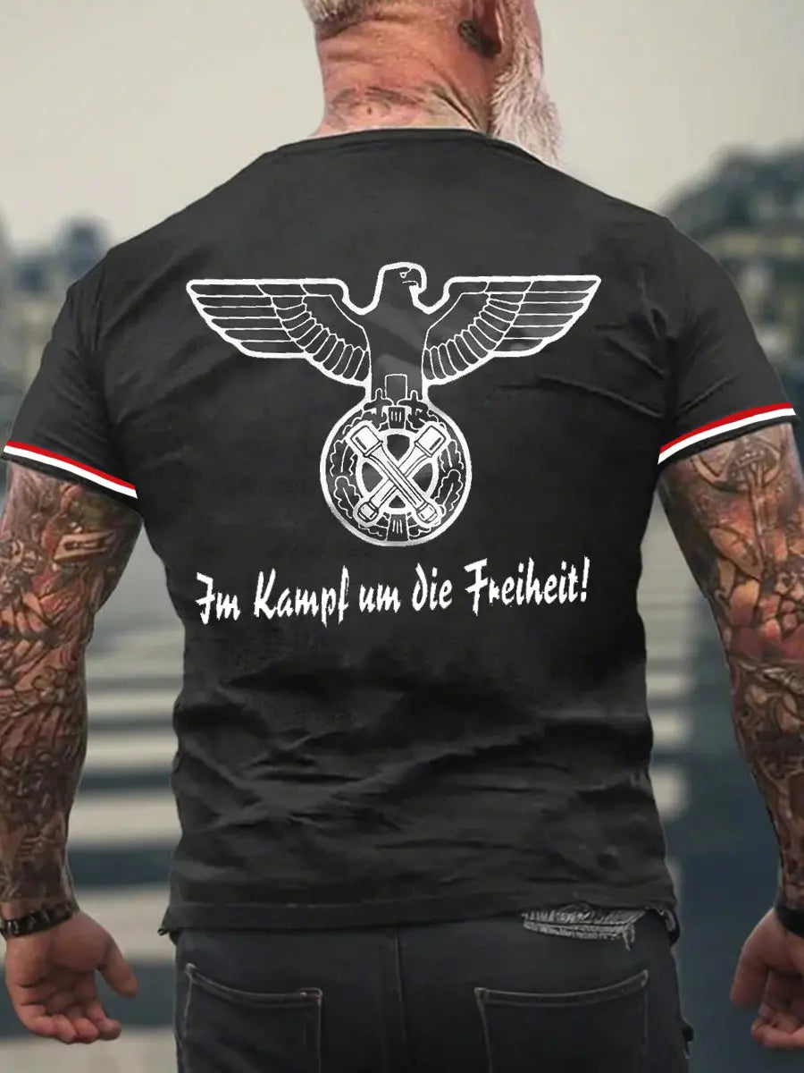 Men'sIm Kampf Um Die Freiheit bedrucktes Kurzarm-T-Shirt zartstils