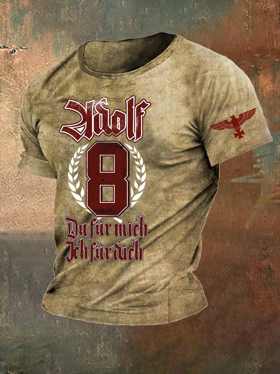Herren Adolf Du Für Mich Ich Für Dich Bedrucktes Kurzarm-T-Shirt zartstils