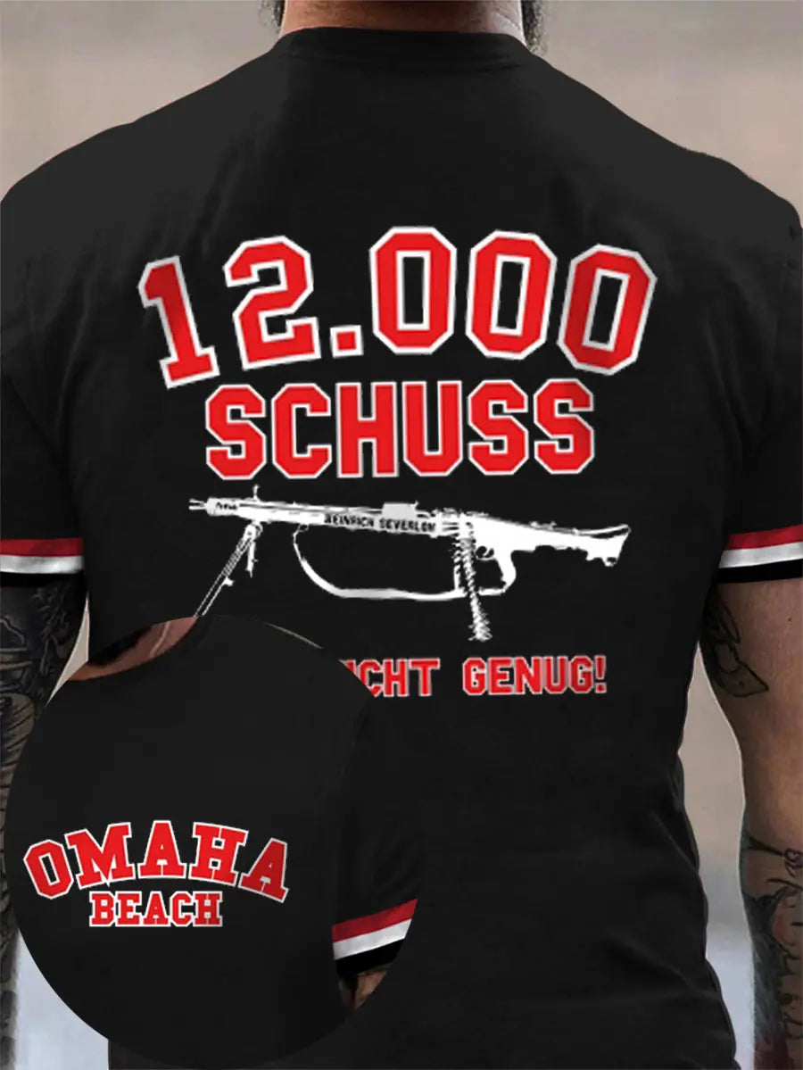 MG42 Maschinen gewehr bedrucktes Kurzarm-T-Shirt für Männer zartstils