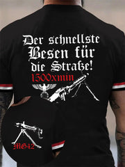 MG42 Maschinen gewehr bedrucktes Kurzarm-T-Shirt für Männer zartstils