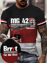 MG42 Maschinen gewehr bedrucktes Kurzarm-T-Shirt für Männer zartstils
