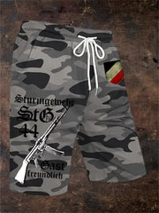 Herren MG42 Maschinen gewehr bedruckte Shorts zartstils