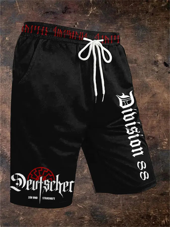 Herren Shorts mit Deutschem Zäh-und Standhaft-Print zartstils