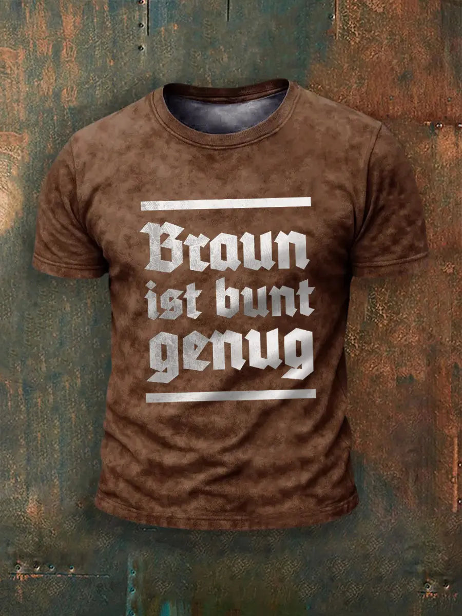 Herren Braun ist bunt genug bedrucktes Kurzarm-T-Shirt zartstils