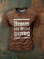 Herren Braun ist bunt genug bedrucktes Kurzarm-T-Shirt zartstils