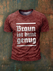 Herren Braun ist bunt genug bedrucktes Kurzarm-T-Shirt zartstils