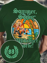 Sommer Sonne Wikinger bedrucktes Kurzarm-T-Shirt für Männer zartstils