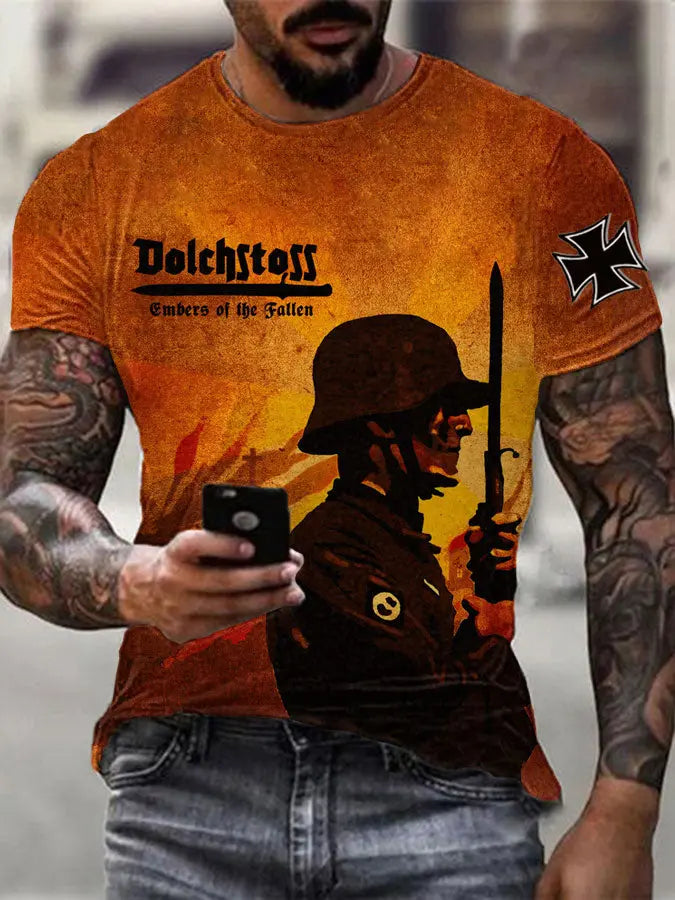 Herren Dolch stoss Glut des gefallenen T-Shirts zartstils