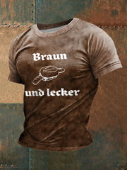 Herren Braun und Lecker bedrucktes Kurzarm-T-Shirt zartstils
