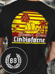 Herren Sommer Sonne 88 bedrucktes Kurzarm-T-Shirt zartstils