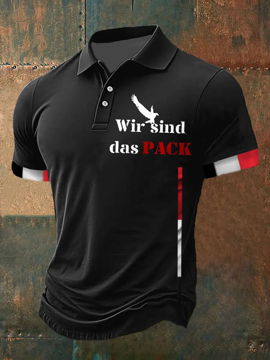 Herren Wir sind das Pack Bedrucktes Kurzarm-Polos hirt zartstils
