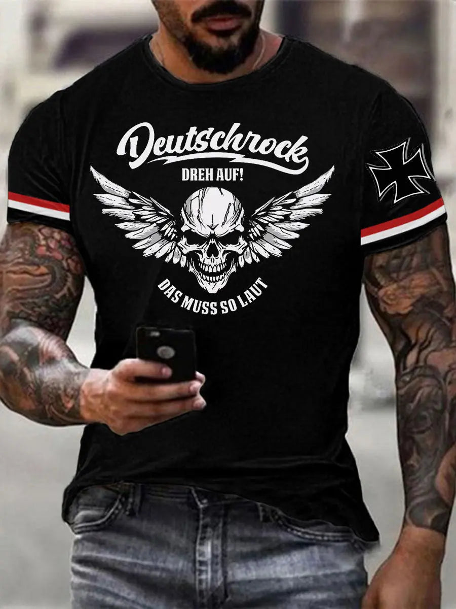 Herren Deutsch rock Dreh auf Das muss so laut T-Shirt zartstils