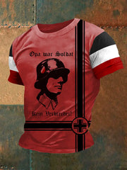 Opa War Soldat Kein Verbrecher Bedrucktes Kurzarm-T-Shirt für Männer zartstils