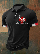 Herren Gott mit uns Soldat bedrucktes Kurzarm-Polos hirt zartstils