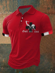 Herren Gott mit uns Soldat bedrucktes Kurzarm-Polos hirt zartstils