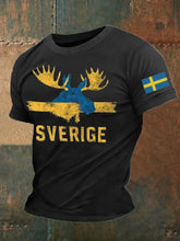 Mäns Sverige Alces Tryckt T-shirt zartstils