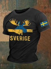 Mäns Sverige Alces Tryckt T-shirt zartstils
