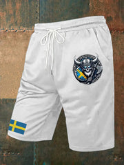Mäns Sverige Viking Style Tryckta Shorts zartstils