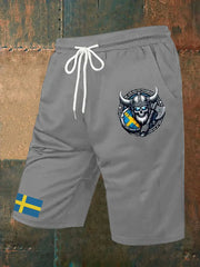 Mäns Sverige Viking Style Tryckta Shorts zartstils