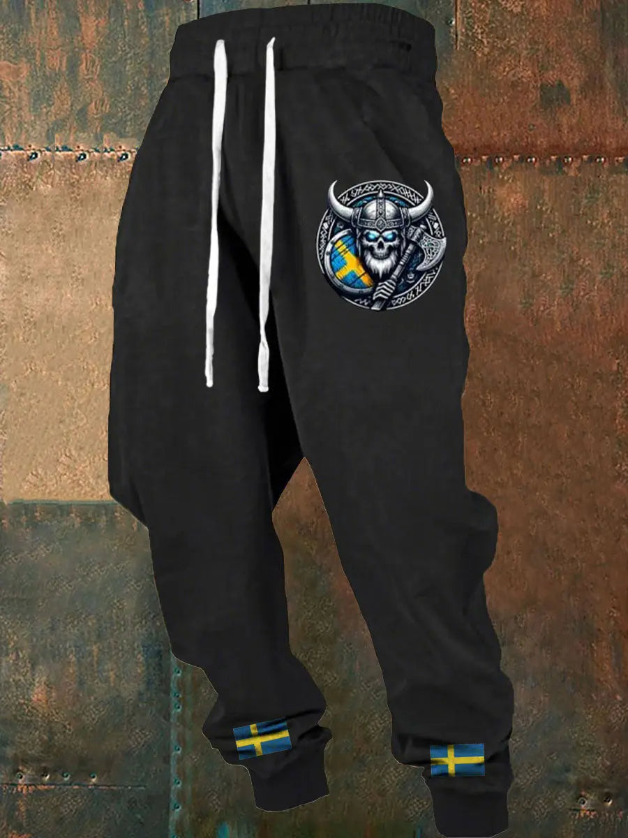 Herrens Sverige Viking Style Tryckbyxor zartstils