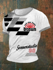 Männer Auch ohne Sonne Braun 88 bedrucktes Kurzarm-T-Shirt zartstils