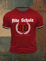 Männer Alte Schule T-Shirt mit kurzen Ärmeln zartstils