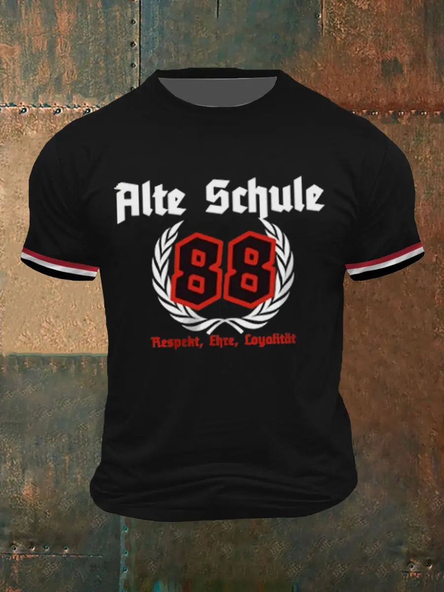 Männer Alte Schule T-Shirt mit kurzen Ärmeln zartstils