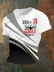 Herren Wer A Sagt Muss Auch Dolf Sagen Bedrucktes Kurzarm-T-Shirt zartstils