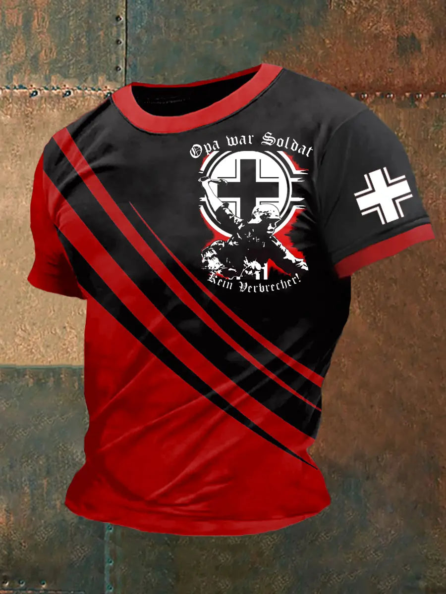 Men'sOpa Krieg Soldat Kein Verbrecher Bedrucktes Kurzarm-T-Shirt zartstils