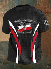 Herren Loses Basic V-Ausschnitt bedrucktes Kurzarm-T-Shirt zartstils