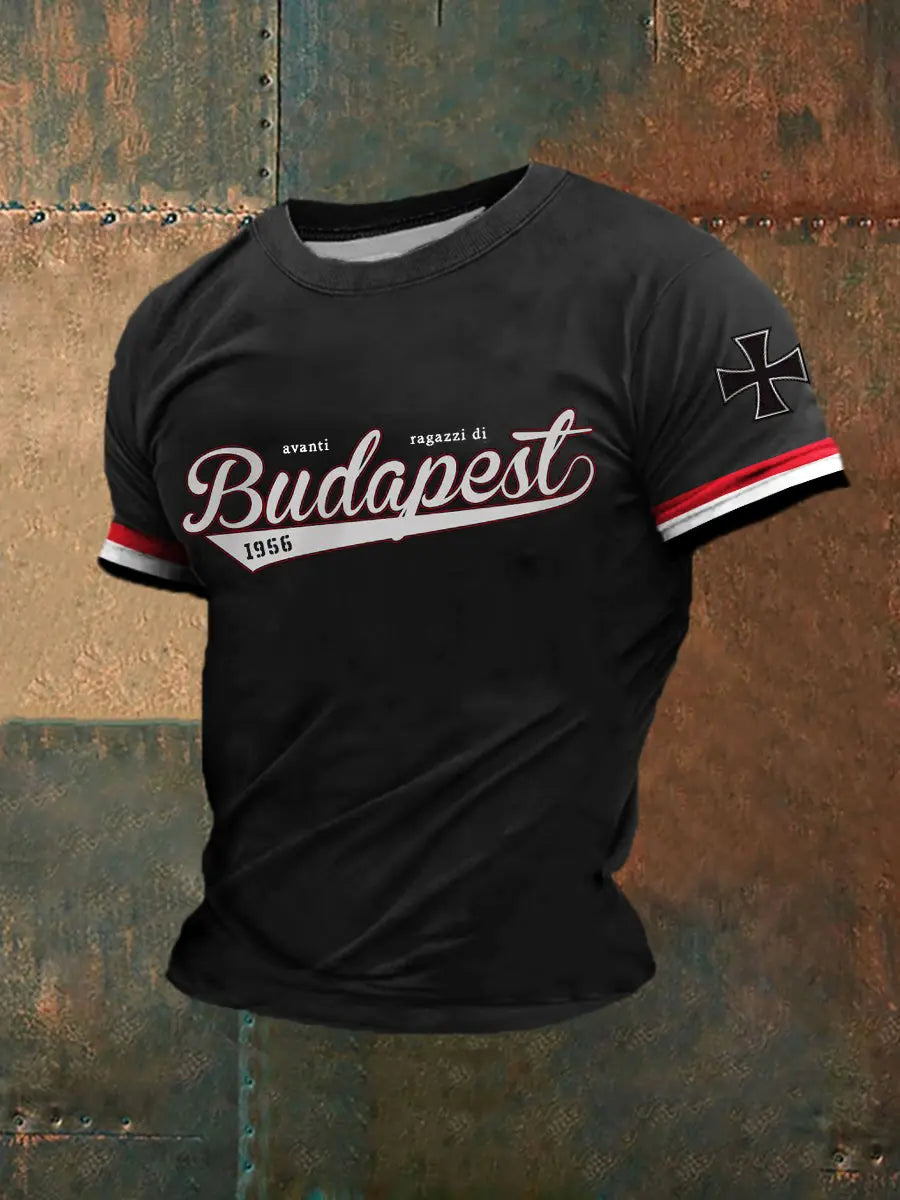 Herren Avanti Ragazzi Bedrucktes Kurzarm-T-Shirt zartstils