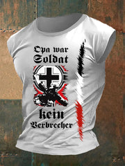 Opa War Soldat Kein Verbrecher Bedrucktes Kurzarm-T-Shirt für Männer zartstils