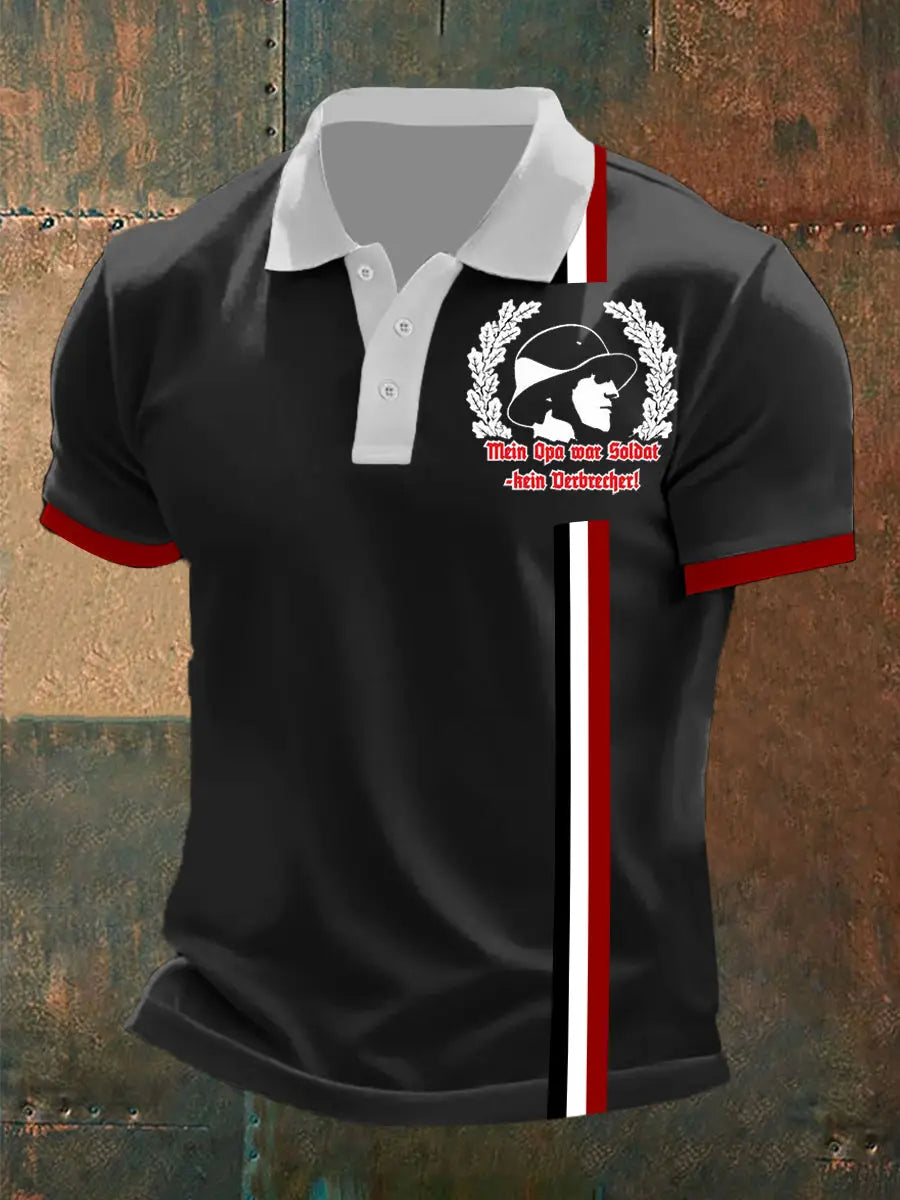 Opa War Soldat Kein Verbrecher Bedrucktes Kurzarm-T-Shirt für Männer zartstils