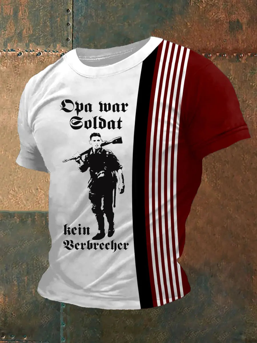 Männer Opa War Soldat Kein Verbrecher T-Shirt mit kurzen Ärmeln zartstils
