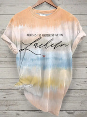 Damen Lächeln Tie Dye Print Kurzarm T-Shirt zartstils