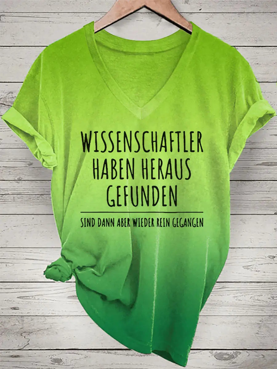 Damen Lustiger Spruch Wissenschaft ler Bachelor Master Frauen Bedrucktes T-Shirt mit V-Ausschnitt zartstils