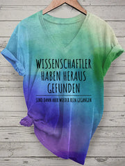 Damen Lustiger Spruch Wissenschaft ler Bachelor Master Frauen Bedrucktes T-Shirt mit V-Ausschnitt zartstils