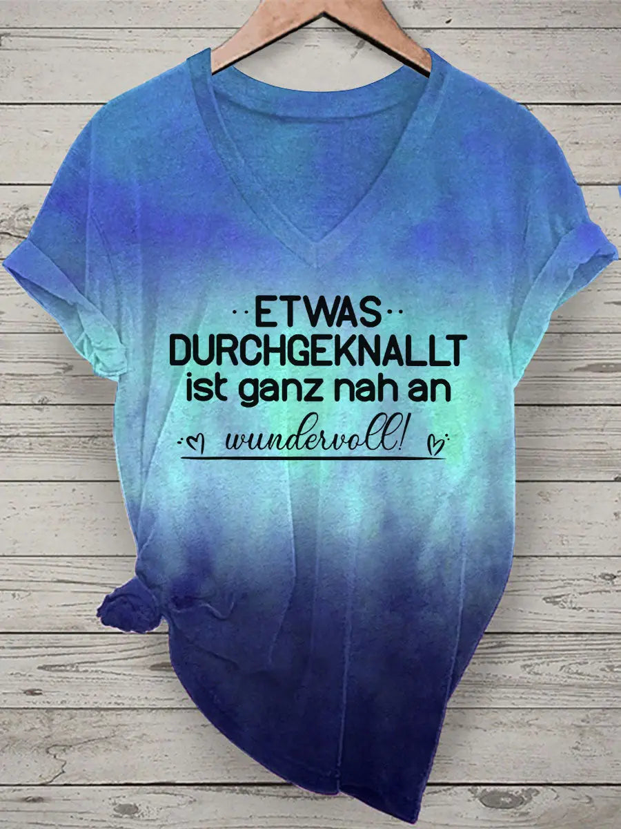 Damen-T-Shirt mit V-Ausschnitt zartstils