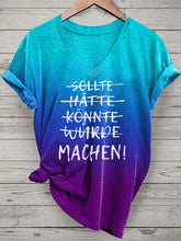 Damen Einfach machen Frauen T-Shirt mit V-Ausschnitt bedruckt zartstils