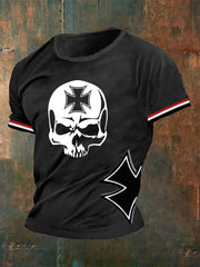 Männer Deutschland Eisernes Kreuz Schädel bedrucktes T-Shirt