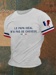 T-shirt à manches courtes imprimé à col en V pour hommes