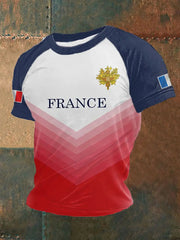 T-shirt à manches courtes design drapeau français pour hommes