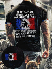 T-shirt à manches courtes Si ce drapeau flotte ce n'est pas grâce au vent Homme