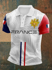 Le drapeau français des hommes conçoivent le polo à manches courtes