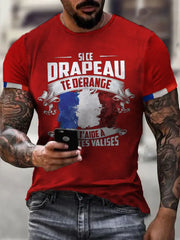 T-shirt imprimé à manches courtes Si Ce Drapeau Te Dérange Homme